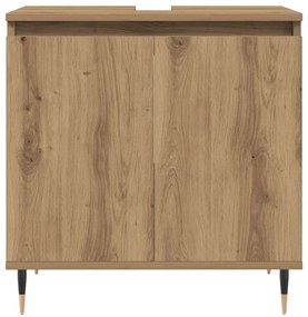 vidaXL Ντουλάπι μπάνιου Δρυς τεχνίτης 58x33x60 cm Κατασκευασμένο ξύλο