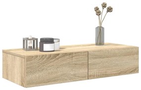 vidaXL Ράφι τοίχου με συρτάρια Sonoma Oak Κατασκευασμένο ξύλο