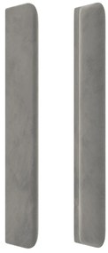 Κεφαλάρι με Πτερύγια Ανοιχτό Γκρι 163x16x118/128 εκ. Βελούδινο - Γκρι