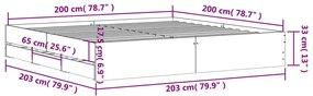 ΠΛΑΙΣΙΟ ΚΡΕΒΑΤΙΟΥ ΜΕ ΣΥΡΤΑΡΙΑ ΓΚΡΙ SONOMA 200X200ΕΚ. ΕΠΕΞ. ΞΥΛΟ 3207250