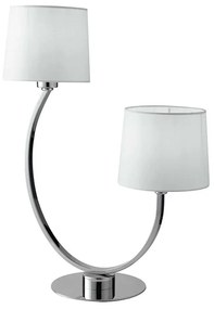 Φωτιστικό Επιτραπέζιο Astoria I-ASTORIA-L2 2xE27 42,5x58,5cm Chrome Με Αμπαζούρ White Luce Ambiente  Metal, Fabric