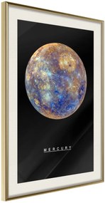 Αφίσα - The Solar System: Mercury - 20x30 - Χρυσό - Με πασπαρτού