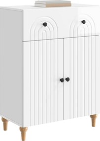 vidaXL Πλαϊνό γραφείο Γυαλιστερό Λευκό 66 x 34,5 x 90 εκ