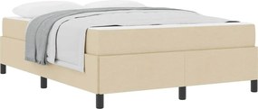 vidaXL Κρεβάτι με ελατήρια Κρεμ 140 x 200 cm ύφασμα