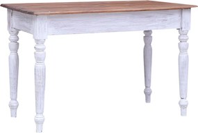 vidaXL Γραφείο με Συρτάρια Λευκό 117x57x75 εκ. Μασίφ Μαόνι