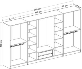 Γκαρνταρόμπα KALE 52x315x190