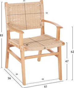 ΠΟΛΥΘΡΟΝΑ ΕΣΩΤ. ΧΩΡΟΥ HM9331.01 IGNACIO RUBBERWOOD-ΣΧΟΙΝΙ 61x56x83Υεκ.