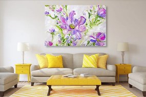 Εικόνα ζωγραφισμένα καλοκαιρινά λουλούδια - 60x40