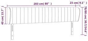 Κεφαλάρι με Πτερύγια Μαύρο 203 x 23 x 78/88 εκ. Υφασμάτινο - Μαύρο