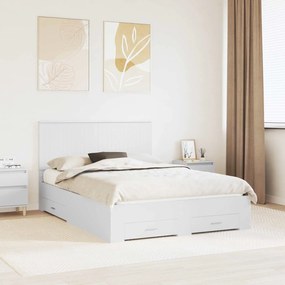 vidaXL Σκελετός Κρεβατιού Λευκό 140 x 190 cm Επεξεργασμένο ξύλο