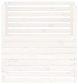 Κομποστοποιητής Λευκός 100x100x102 εκ. από Μασίφ Ξύλο Πεύκου - Λευκό