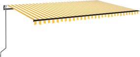 vidaXL Τέντα Συρόμενη Αυτόματη Κίτρινο / Λευκό 500x350 εκ.