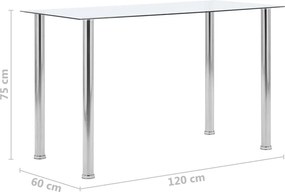 vidaXL Τραπεζαρία Διάφανη 120 x 60 x 75 εκ. από Ψημένο Γυαλί