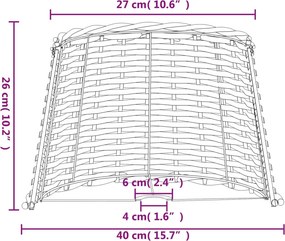 vidaXL Καπέλο Φωτιστικού Λευκό Ø40x26 εκ. από Wicker