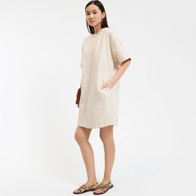 Κοντομάνικο φόρεμα από ντένιμ σε εβαζέ γραμμή