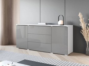 Μπουφές Vera-Λευκό-Γκρι Γυαλιστερό