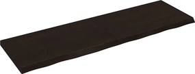 vidaXL Επιφάνεια Τραπεζιού Σκούρο Καφέ 200x60x(2-6)εκ Επεξ. Μασίφ Δρυς