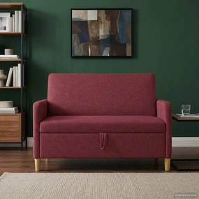 vidaXL Καναπές με Αποθήκευση Κόκκινο 122 x 78 x 87 εκ Πολυεστέρας