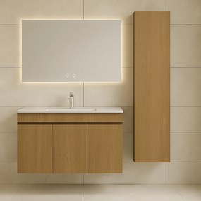 Lucia Led 100 MDF - Έπιπλο Μπάνιου Με Νιπτήρα &amp; Καθρέπτη - 001