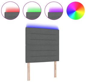 vidaXL LED Κεφαλοκλειδώματος Γραμμές Σχεδιασμού Σκούρο Γκρι 90 εκ Υφασμα