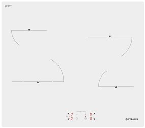 Pyramis PHC61510FMW Κεραμική Εστία Λευκή Αφής χωρίς Πλαίσιο - (174020050)(Made in GREECE)