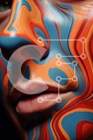 Intra Συλλεκτικό Ξύλινο Παζλ Plywood 4mm - Καλλιτεχνικό γυναικείο πρόσωπο με πολύχρωμη μπογιά Σε Ξύλινο Κουτί - Διαστάσεις Puzzle: 10x10 cm – 25 κομμάτια