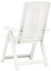 vidaXL Καρέκλες Κήπου Ανακλινόμενες 2 τεμ. Λευκές Πλαστικές