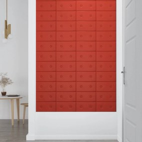 vidaXL Κεφαλάρι Τοίχου 12 pcs Κόκκινο 30 x 15 cm Τεχνητό Δέρμα