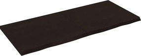 vidaXL Πάγκος Μπάνιου Σκούρο Καφέ 140x60x(2-4) εκ. Επεξεργ. Μασίφ Ξύλο