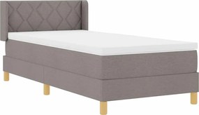 vidaXL Κρεβάτι με ελατήρια με κεφαλάρι Taupe 190 x 90 cm ύφασμα