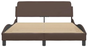 vidaXL Πλαίσιο Κρεβατιού με Κεφαλάρι Καφέ 140x200 εκ. Συνθετικό Δέρμα
