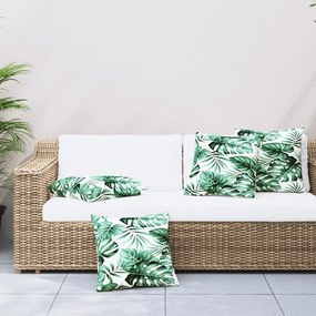 vidaXL Μαξιλάρια Καναπέ 4 τεμ. με Σχέδιο Φύλλων 60x60 εκ. από Ύφασμα