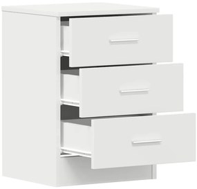 vidaXL Κομοδίνο Λευκό 38 x 35 x 56 εκ. από Επεξ. Ξύλο