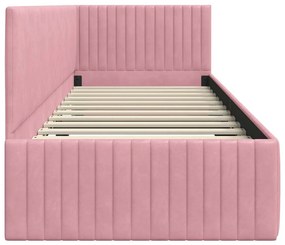 vidaXL Κρεβάτι Γωνίας με κεφαλάρι Ροζ 80 x 200 cm Βελούδο
