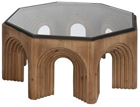 Τραπεζάκι Καφέ Home ESPRIT Κρυστάλλινο ξύλο ελάτου 99 x 99 x 46 cm