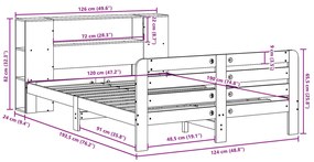 Σκελετός Κρεβ. Χωρίς Στρώμα Καφέ Κεριού 120x190 εκ Μασίφ Πεύκο - Καφέ
