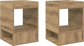 vidaXL End Table 2 pcs Artisan Oak 40 x 40 x 56 εκ. Επεξεργασμένο ξύλο