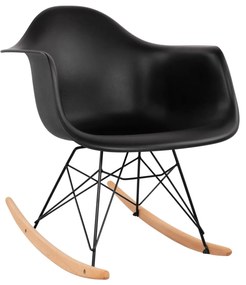 Rocking Armchair with black seat-Black Frame, 61x71x64cm