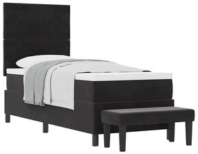 vidaXL Κρεβάτι με ελατήρια με στρώμα Μαύρο 80 x 200 cm Βελούδο