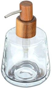 Δοχείο Κρεμοσάπουνου Acacia 02-18160 10x10x10,5cm 320ml Natural-Clear Estia Wood, Glass