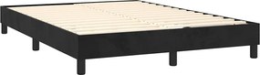 vidaXL Κρεβάτι Boxspring με Στρώμα Μαύρο 140x190 εκ. Βελούδινο