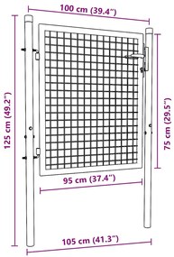 Πόρτα Περίφραξης Πράσινη 100 x 75 εκ. Ατσάλινη - Πράσινο