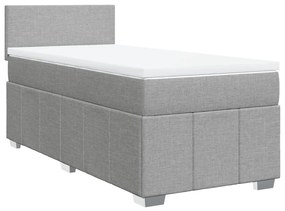 ΚΡΕΒΑΤΙ BOXSPRING ΜΕ ΣΤΡΩΜΑ ΑΝΟΙΧΤΟ ΓΚΡΙ 90X200 ΕΚ. ΥΦΑΣΜΑΤΙΝΟ 3289244