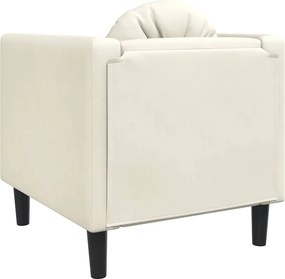 vidaXL Πολυθρόνα Κρεμ Βελούδινη με Μαξιλάρι