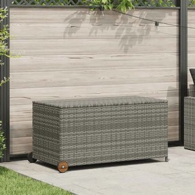 vidaXL Κουτί Αποθήκευσης Κήπου Ανοιχτό Γκρι 120x65x61 εκ. Συνθ. Ρατάν
