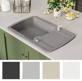 vidaXL Νεροχύτης με Μονή Γούρνα Γκρι Γρανιτένιος