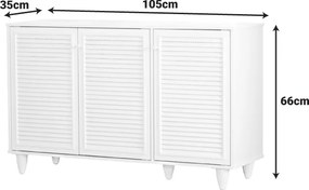 Παπουτσοθήκη-ντουλάπι Ronan pakoworld σε λευκή απόχρωση 105x35x66εκ