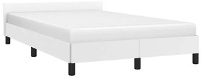 vidaXL Σκελετός Κρεβατιού με Κεφαλάρι Χωρίς Στρώμα Λευκό 120x200 εκ.