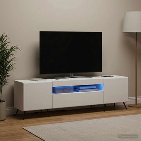 vidaXL Ντουλάπα LED Τηλεόρασης Λευκό Επεξεργασμένο Ξύλο