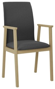 Καρέκλα Victorville 336, Sonoma οξιά, Σκούρο γκρι, 91x43x40cm, 7 kg, Ταπισερί, Ξύλινα, Μπράτσα, Ξύλο: Σημύδα | Epipla1.gr